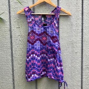 NWT Fun & Flirt sheer colorful tribal tank top